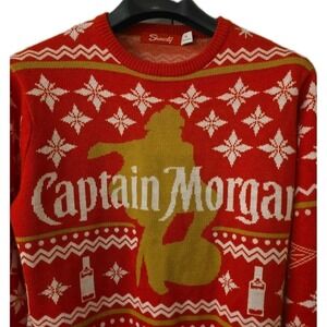 Captain Morgan Rum Holiday Sweater Size Medium 'Naughty Or Spiced'